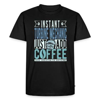 Dicton café mécanicien de turbine - T-shirt Premium bio Homme - noir - Devant - Nico (187cm)