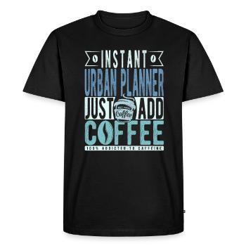 Urban planner coffee slogan - Men's Premium Organic T-Shirt - black - Front - Nico (187cm)