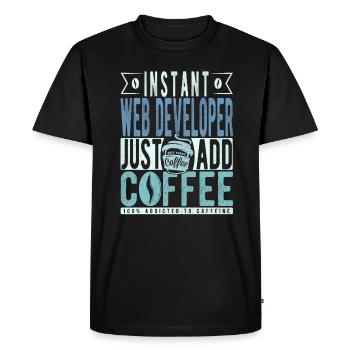 Web developer coffee saying - Men's Premium Organic T-Shirt - black - Front - Nico (187cm)