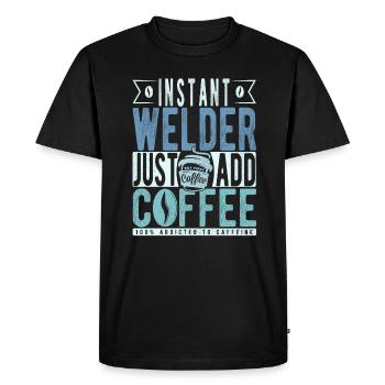 Dicton de café de soudeur - T-shirt Premium bio Homme - noir - Devant - Nico (187cm)