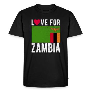 Zambia Souvenir - Men's Premium Organic T-Shirt - black - Front - Nico (187cm)