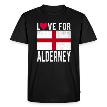 Souvenir d’Aurigny - T-shirt Premium bio Homme - noir - Devant - Nico (187cm)