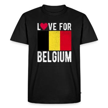 Belgique Souvenir - T-shirt Premium bio Homme - noir - Devant - Nico (187cm)