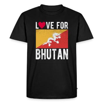 Souvenir du Bhoutan - T-shirt Premium bio Homme - noir - Devant - Nico (187cm)