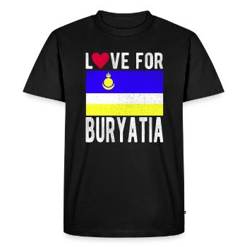 Souvenir de Bouriatie - T-shirt Premium bio Homme - noir - Devant - Nico (187cm)