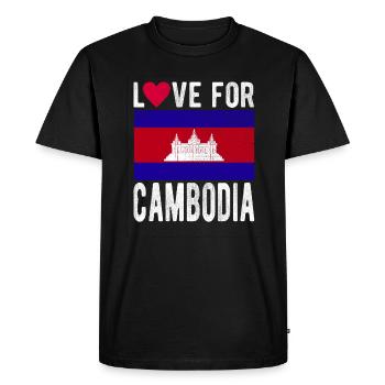 Cambodge Souvenir - T-shirt Premium bio Homme - noir - Devant - Nico (187cm)