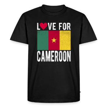 Cameroun Souvenir - T-shirt Premium bio Homme - noir - Devant - Nico (187cm)