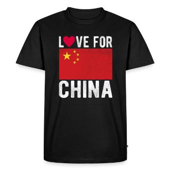 Souvenir de Chine - T-shirt Premium bio Homme - noir - Devant - Nico (187cm)