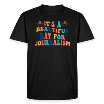 Journalist Journalism Gift - Men's Premium Organic T-Shirt - black - Front - Nico (187cm)