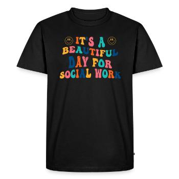 Social Work Social Work Saying - Men's Premium Organic T-Shirt - black - Front - Nico (187cm)