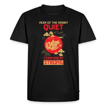 Signe chinois du zodiaque Lapin - T-shirt Premium bio Homme - noir - Devant - Nico (187cm)