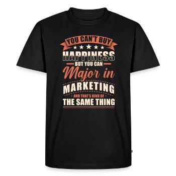 Diplôme en marketing - T-shirt Premium bio Homme - noir - Devant - Nico (187cm)
