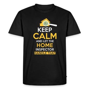Building inspector Spruch - Men's Premium Organic T-Shirt - black - Front - Nico (187cm)