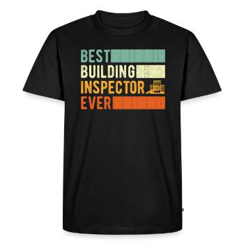 Building Inspector Gift - Men's Premium Organic T-Shirt - black - Front - Nico (187cm)