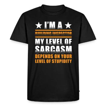 Building inspector Spruch - Men's Premium Organic T-Shirt - black - Front - Nico (187cm)