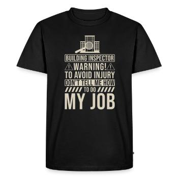 Building Inspector Gift - Men's Premium Organic T-Shirt - black - Front - Nico (187cm)