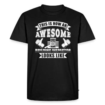 Building Inspector Gift - Men's Premium Organic T-Shirt - black - Front - Nico (187cm)