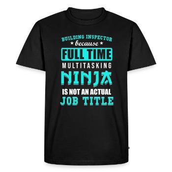 Inspecteur en bâtiment Spruch - T-shirt Premium bio Homme - noir - Devant - Nico (187cm)
