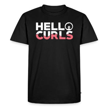 Je me fiche des cheveux bouclés - T-shirt Premium bio Homme - noir - Devant - Nico (187cm)