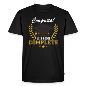 Graduation Congratulations Mission - Men's Premium Organic T-Shirt - black - Front - Nico (187cm)