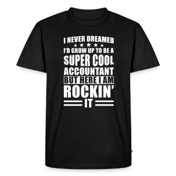 Comptable Dire - T-shirt Premium bio Homme - noir - Devant - Nico (187cm)