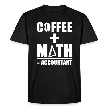 Accountant Saying Coffee + Math = Accountant - Men's Premium Organic T-Shirt - black - Front - Nico (187cm)