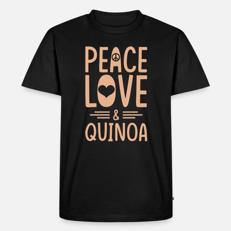 Quinoa Spruch - Männer Premium Bio T-Shirt - Schwarz