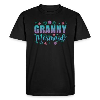 Grand-mère Sirène - T-shirt Premium bio Homme - noir - Devant - Nico (187cm)