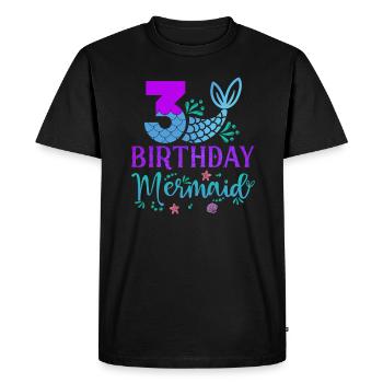 3rd Birthday Mermaid - Men's Premium Organic T-Shirt - black - Front - Nico (187cm)