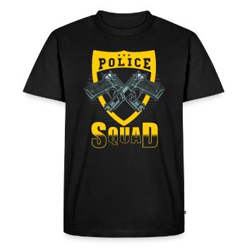 Police Command - Men's Premium Organic T-Shirt - black - Front - Nico (187cm)