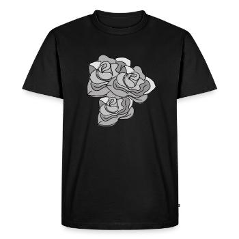 Rose Black White Rose Hand-drawn - Men's Premium Organic T-Shirt - black - Front - Nico (187cm)