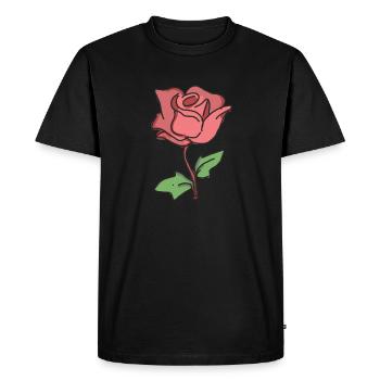 Rose Red Rose Hand-drawn - Men's Premium Organic T-Shirt - black - Front - Nico (187cm)