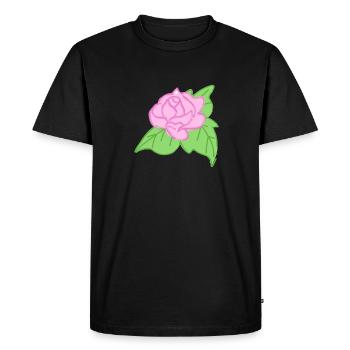 Rose Red Rose Hand-drawn - Men's Premium Organic T-Shirt - black - Front - Nico (187cm)