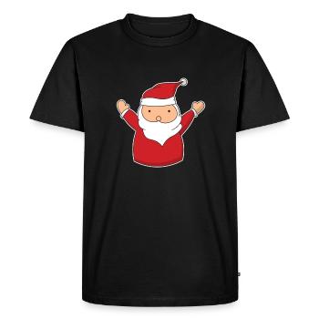 Père Noël Dessiné à la main - T-shirt Premium bio Homme - noir - Devant - Nico (187cm)