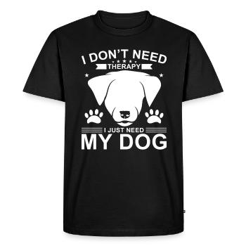 Therapy dog saying - Men's Premium Organic T-Shirt - black - Front - Nico (187cm)
