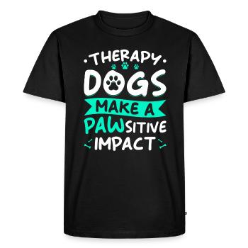 Therapy dog saying - Men's Premium Organic T-Shirt - black - Front - Nico (187cm)