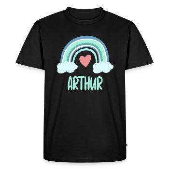 Arthur Name Rainbow Baby - Men's Premium Organic T-Shirt - black - Front - Nico (187cm)