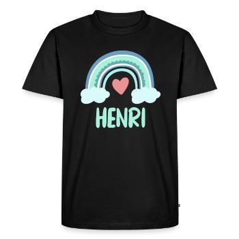 Henri Name Rainbow Baby - Men's Premium Organic T-Shirt - black - Front - Nico (187cm)