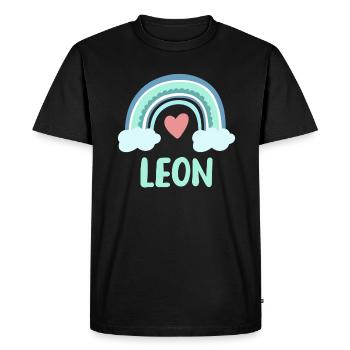 Leon Nom Rainbow Baby - T-shirt Premium bio Homme - noir - Devant - Nico (187cm)