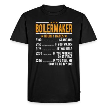 Salaire horaire des chaudronniers - T-shirt Premium bio Homme - noir - Devant - Nico (187cm)