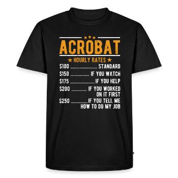Salaire horaire Acrobat - T-shirt Premium bio Homme - noir - Devant - Nico (187cm)