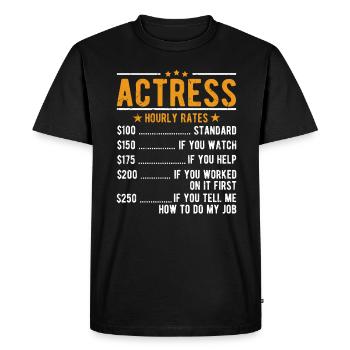 Actrice Salaire horaire - T-shirt Premium bio Homme - noir - Devant - Nico (187cm)