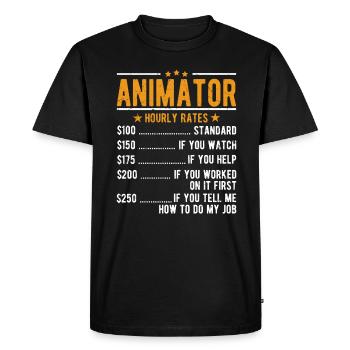 Animator hourly wage - Men's Premium Organic T-Shirt - black - Front - Nico (187cm)