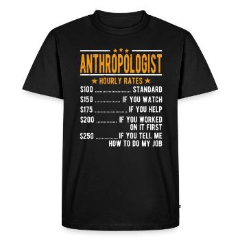Anthropologue Salaire horaire - T-shirt Premium bio Homme - noir - Devant - Nico (187cm)