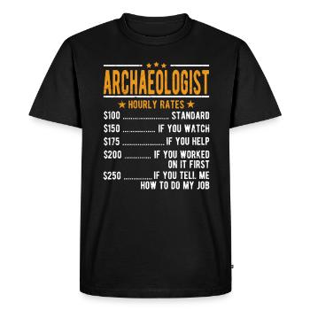 Archéologue Salaire horaire - T-shirt Premium bio Homme - noir - Devant - Nico (187cm)