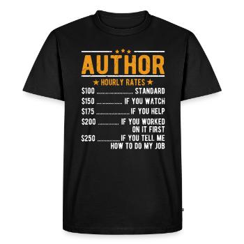 Auteur salaire horaire - T-shirt Premium bio Homme - noir - Devant - Nico (187cm)