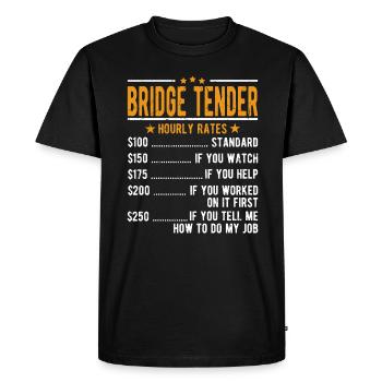 Bridge tender hourly wage - Men's Premium Organic T-Shirt - black - Front - Nico (187cm)