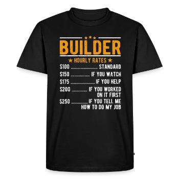 Client hourly wage - Men's Premium Organic T-Shirt - black - Front - Nico (187cm)