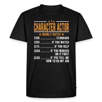 Personnage Acteur Salaire horaire - T-shirt Premium bio Homme - noir - Devant - Nico (187cm)