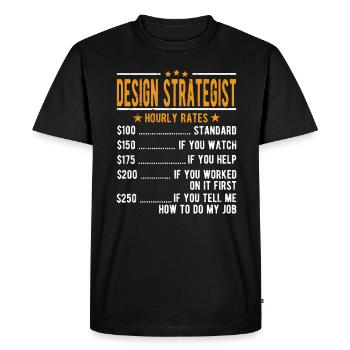 Stratège de conception Salaire horaire - T-shirt Premium bio Homme - noir - Devant - Nico (187cm)